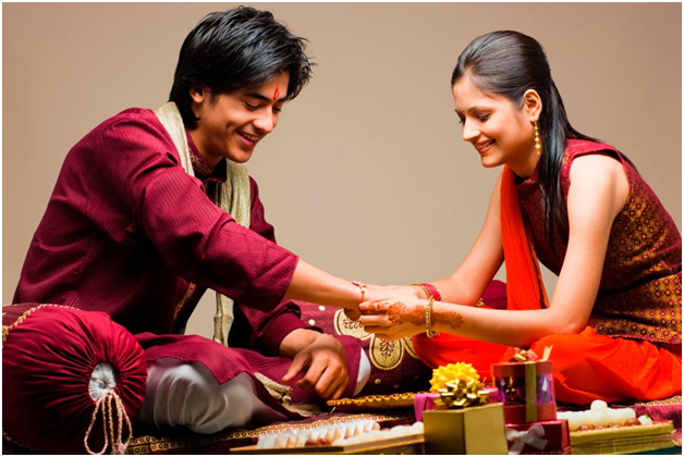 Sister and Brother celebrating Rakshabandhan